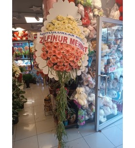 pembe beyaz çelenk